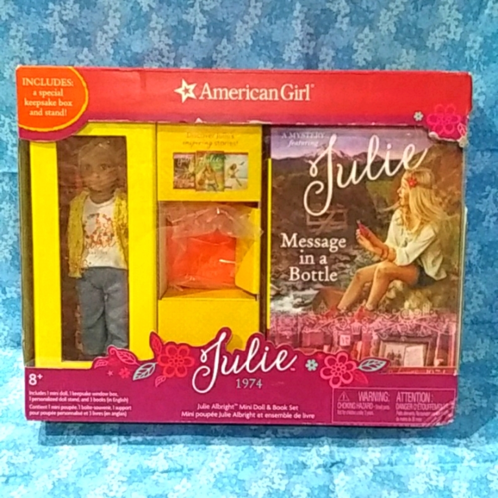 American Girl Julie Mini Doll + 3 Book Set New